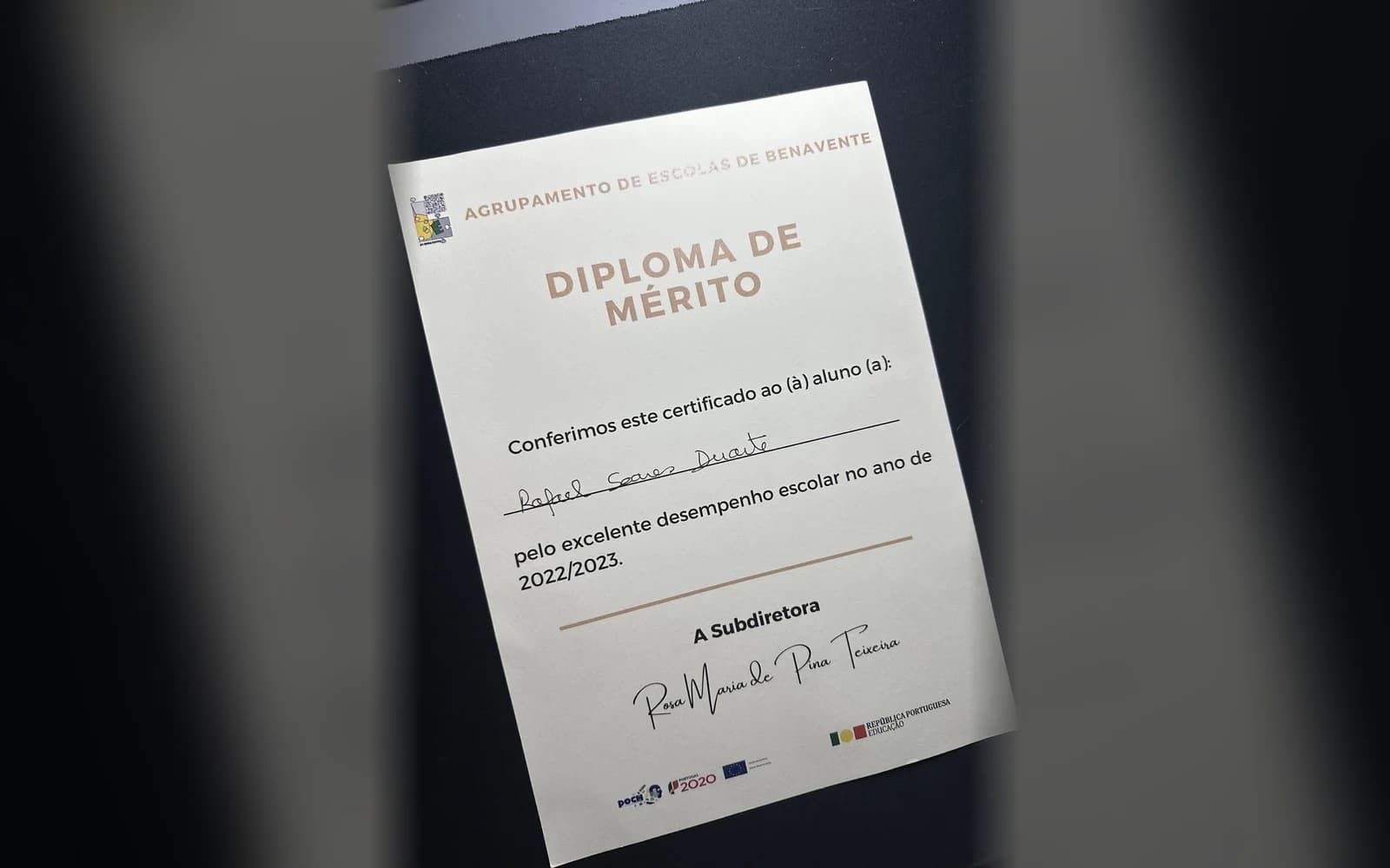 Merit diploma for the 2022/2023 school year